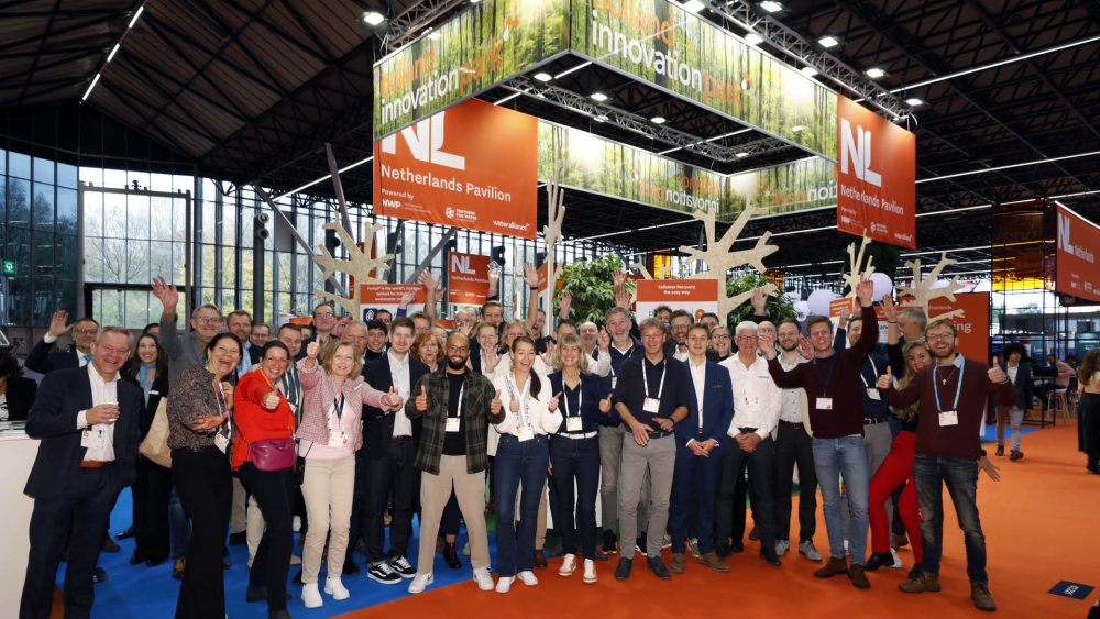 Group photo of participants of the Netherlands Pavilion at Aquatech Amsterdam 2023