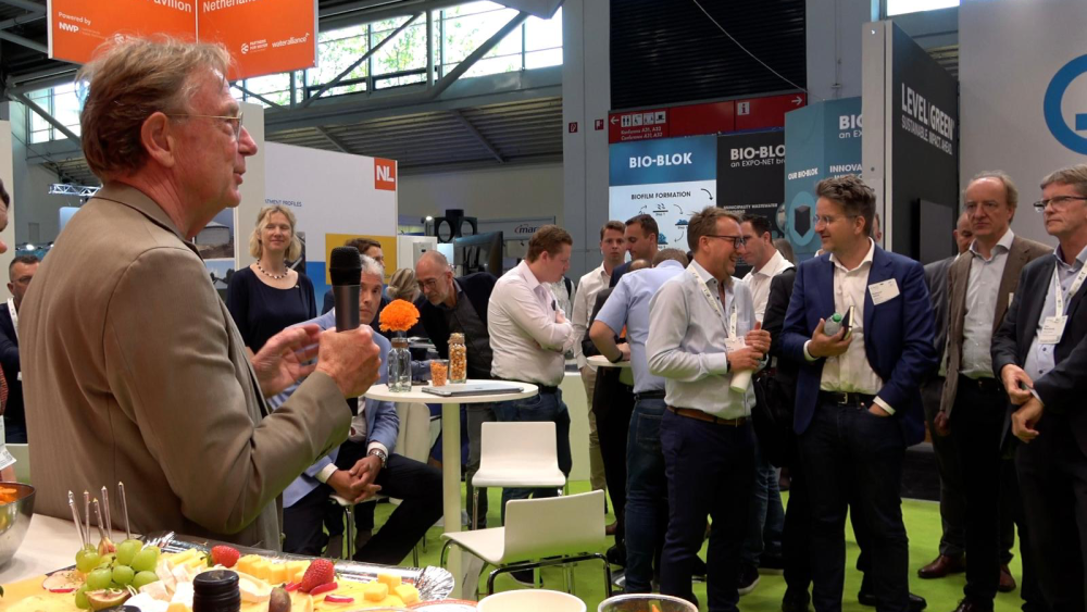 Erik Roessink of NX Filtration at the network reception given at the Netherlands Lounge during IFAT Munich 2024
